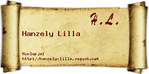 Hanzely Lilla névjegykártya